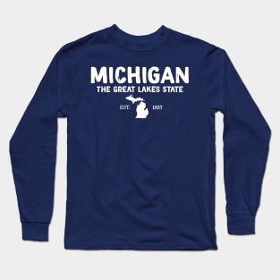 Michigan, The Great Lakes State Long Sleeve T-Shirt